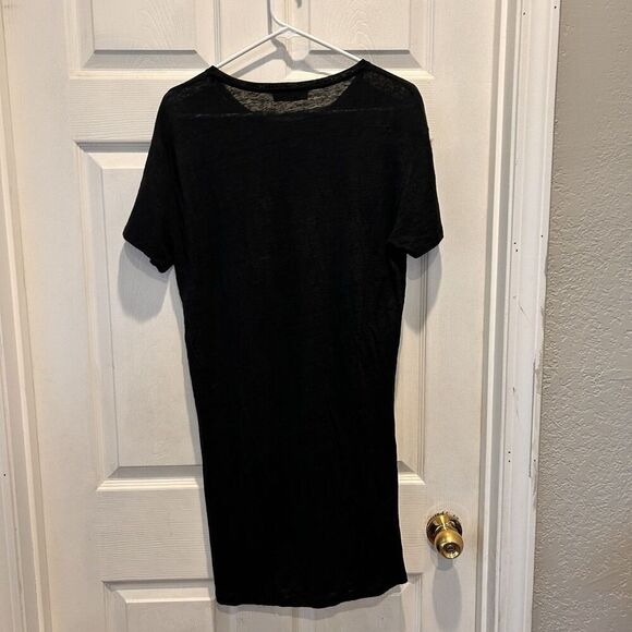 Everlane Womens Dress Large 100% Linen‎ Lightweight TShirt Minimal Beachy Black - Picture 5 of 7